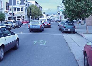 Shared Lane Arrow in San Francisco.